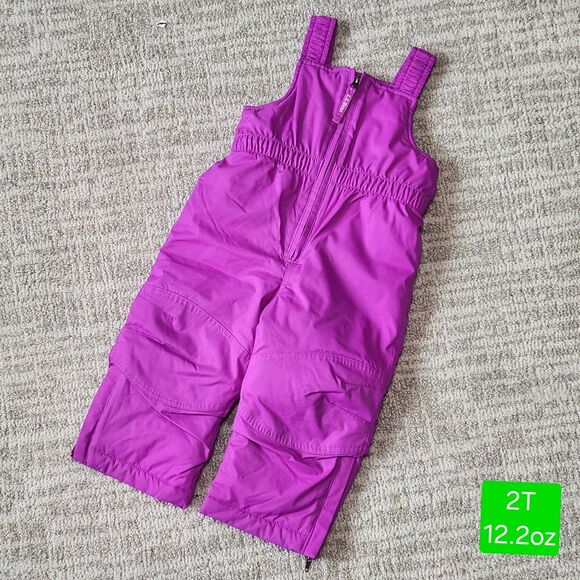 LL Bean toddler girls Cold Buster snow bibs purple size 2T - Picture 1 of 12